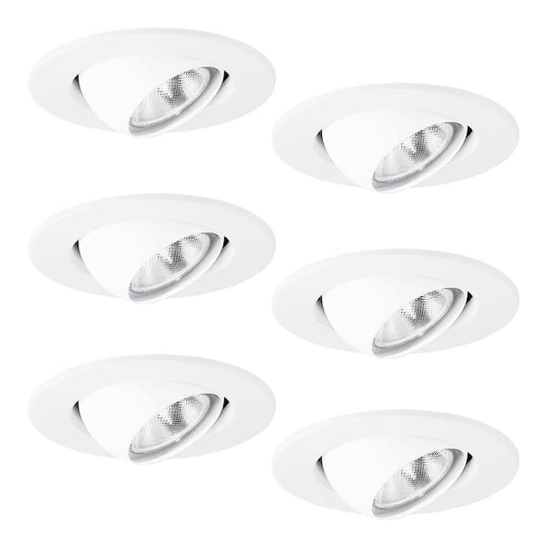 HALO E26 4 in. White Recessed Lighting Adjustable Eyeball Trim with 30 Tilt (6-Pack)