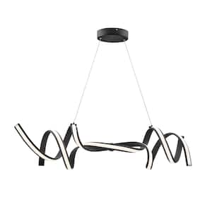 Munich 2 Lights Dimmable Integrated LED Black Novelty Horizontal Chandelier with Smart Dimmer Included