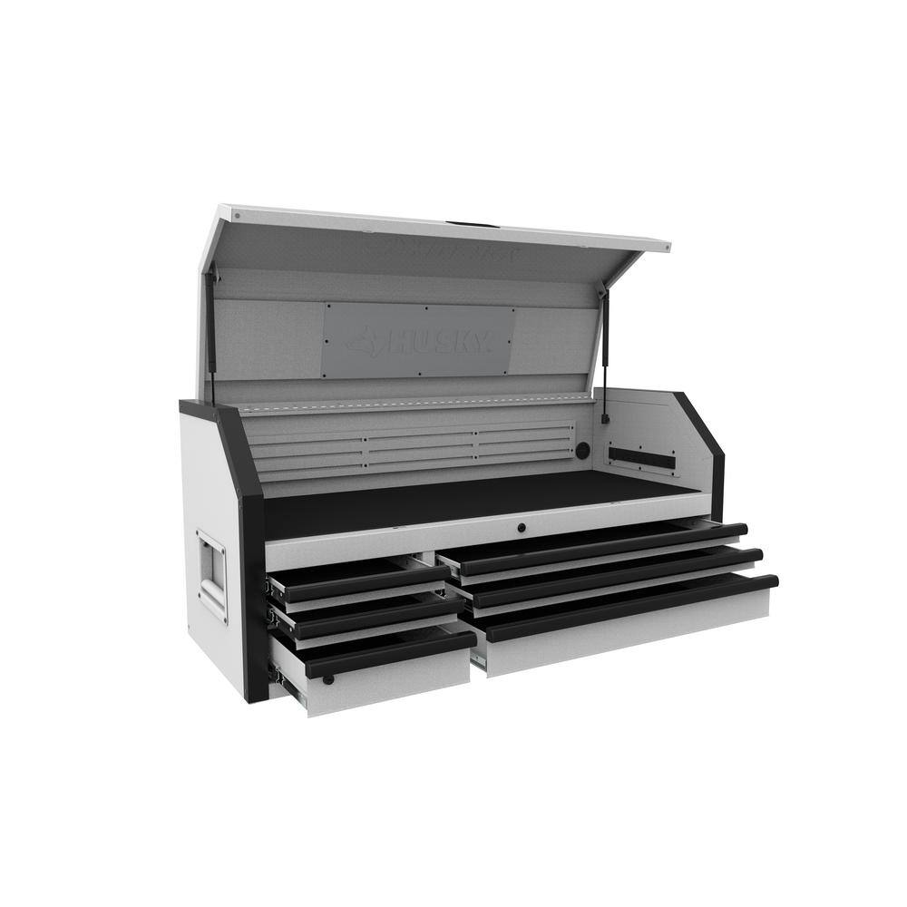 Heavy-Duty 52 in. W x 20 in. D 6-Drawer Matte White Steel Top Tool Chest