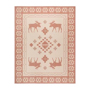 Paseo Yoder Terra and Sand 8 ft. x 10 ft. Moose Animal Print Indoor/Outdoor Area Rug