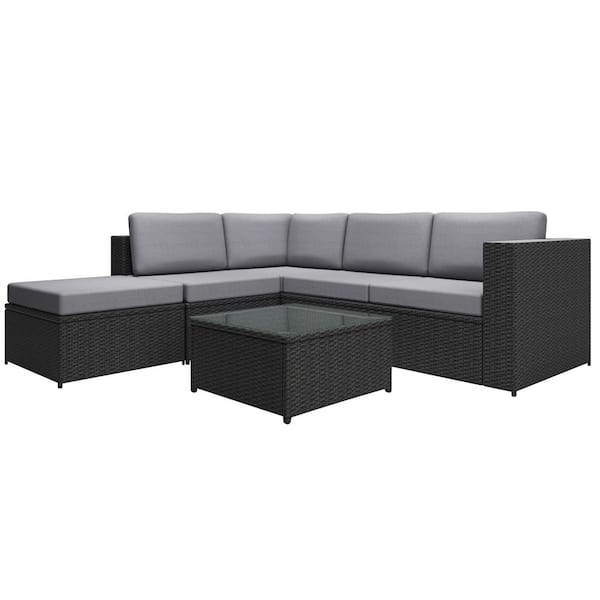 black wicker sectional patio furniture