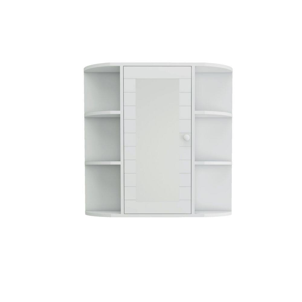 23 in.W x 23 in.H Rectangular Wall Mounted White Medicine Cabinet with Mirror , 6 Open Shelves, Waterproof, Space Saving price history on PriceWatchPro