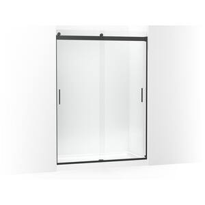 Levity 59.625 in. W x 82 in. H Frameless Sliding Shower Door in Matte Black