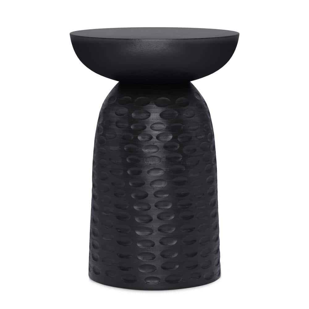 Boyd Black Mango Wood Round Accent Table