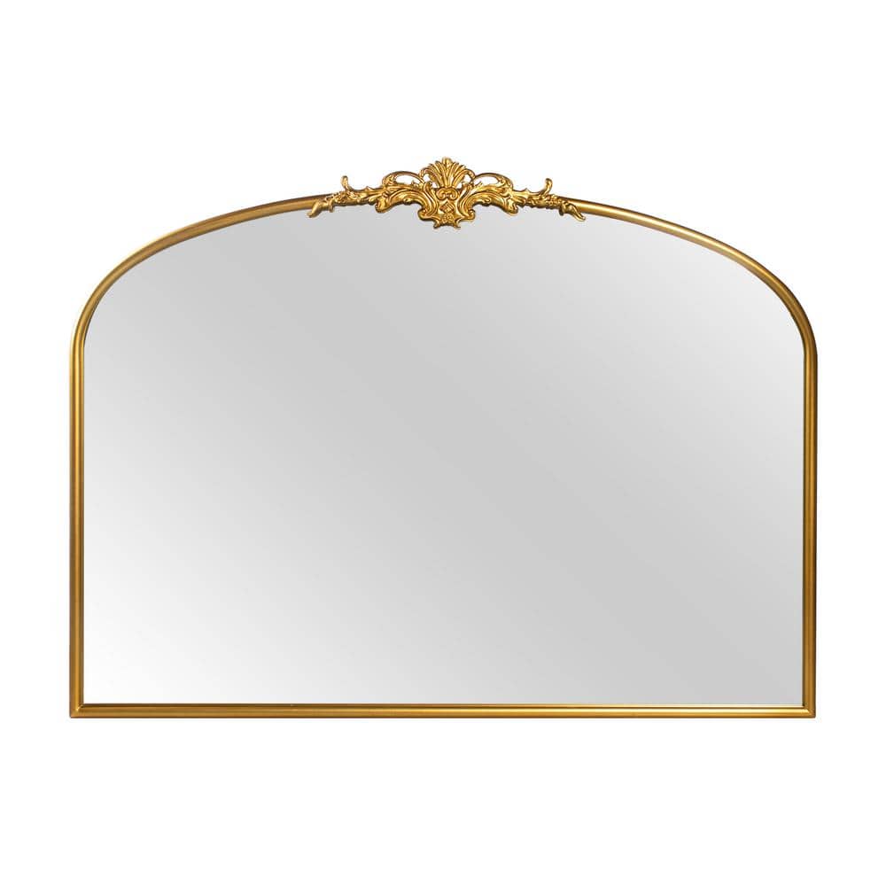 Medium Antique Gold Stainless Steel Arched Vanity Mirror