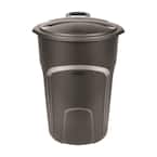 Roughneck 32 Gal. Easy Out Wheeled Trash Can in Black with Lid