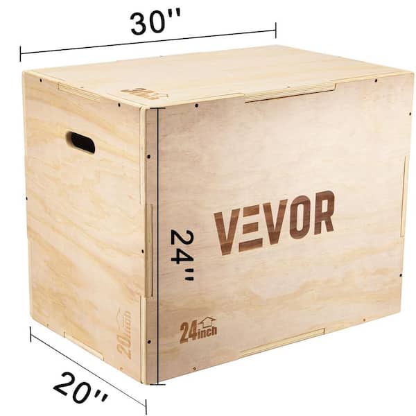 20" x 24" x 30" FunctionalFitness 3 in 1 Wooden Plyo Box