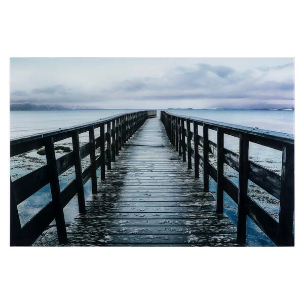 Yosemite Home Decor 31.5 in. H x 47.2 in. W "Icy Pier" Artwork in Tempered Glass Wall Art