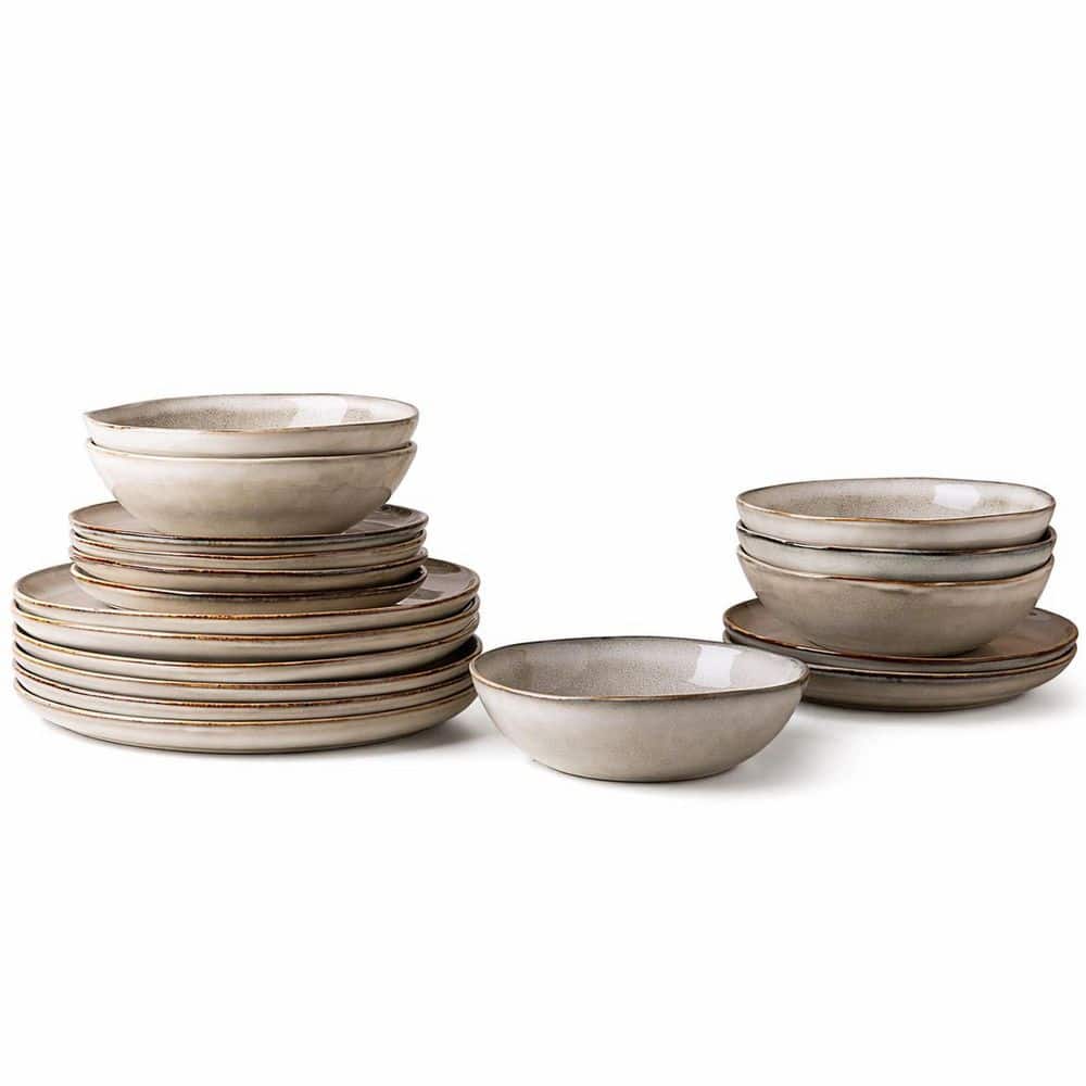 DISH// dish// CD29点まとめ売り KHKFY Handmade Reactive Glaze Stoneware Dinnerware Set, 12-Piece