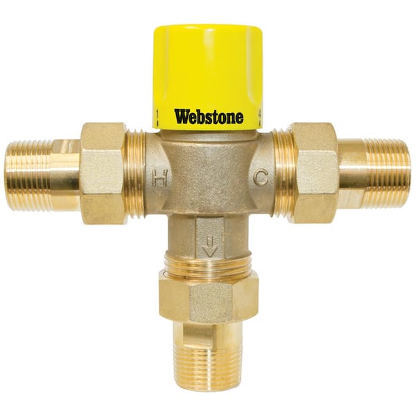 NIBCO 1/2 In. MIP Thermostatic Mixing Valve For Low Temp Hydronic Heat & Water Distr. Systems
