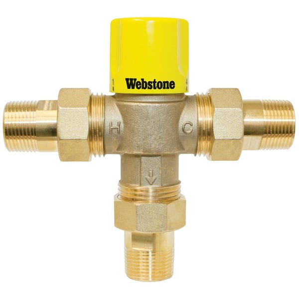 Webstone, a brand of NIBCO 1/2 In. MIP Thermostatic Mixing Valve With Integral Check For Point Of Use (Single/Multi-Fixture)