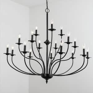 Boise 18 -Light Candle Style Traditional Chandelier with Wrought Iron Accents