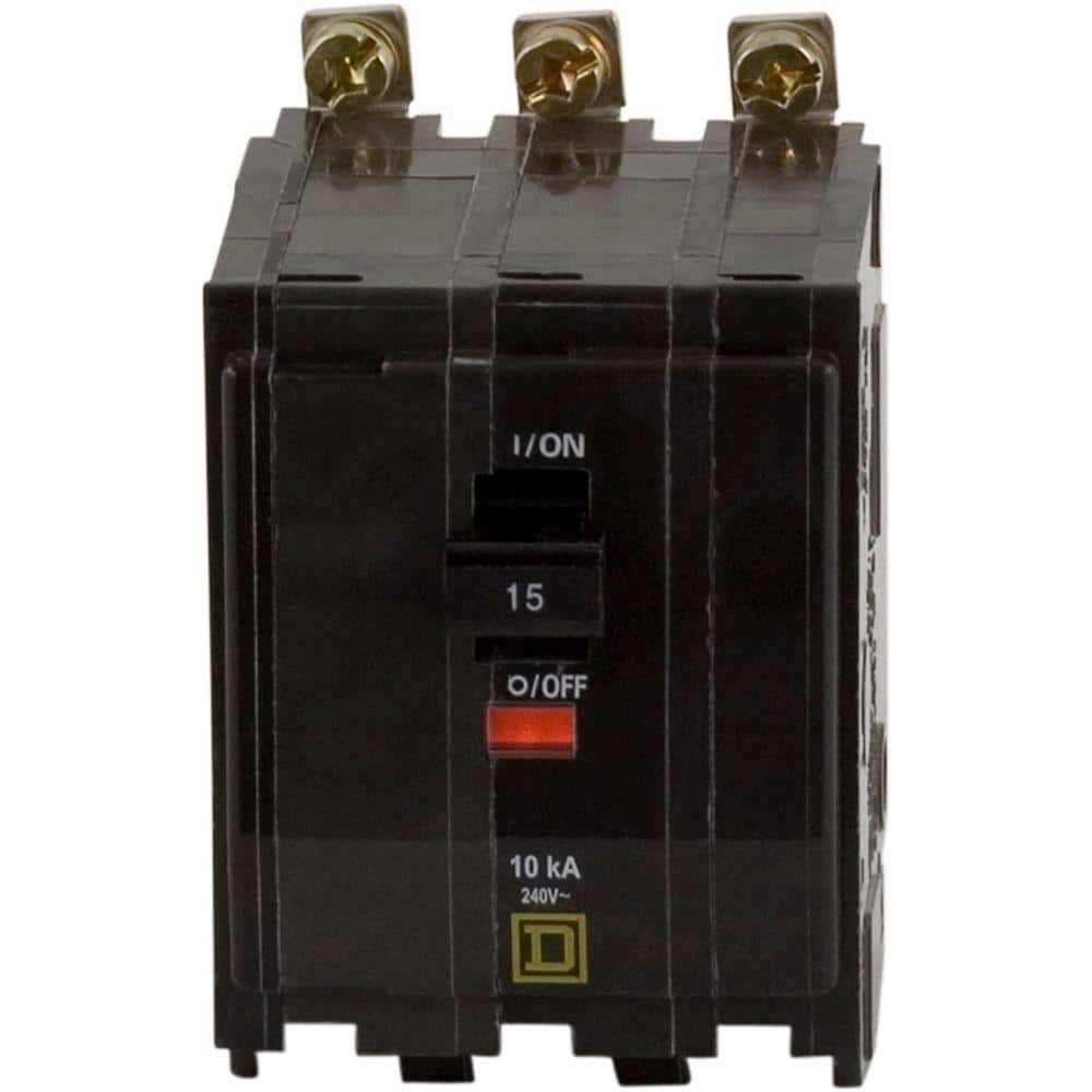 Square D QO 15 Amp 3-Pole Bolt-On Circuit Breaker QOB315 - The