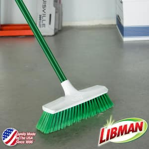 13 in. Smooth Surface Push Broom with Steel Handle