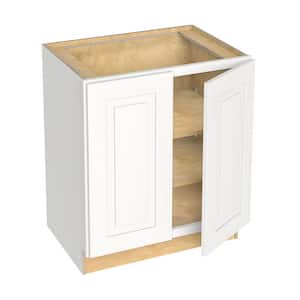 Grayson Pacific White Painted Plywood Shaker Assembled Bath Cabinet FH Soft Close 30 in W x 21 in D x 34.5 in H