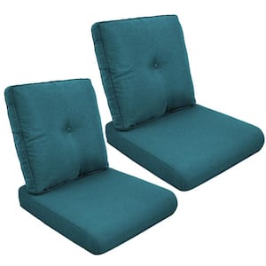 ArcoBay 22 in. x 25 in. x 4 in. 4-Piece Deep Seating Outdoor Lounge Chair Replacement Cushion Set in Peacock Blue