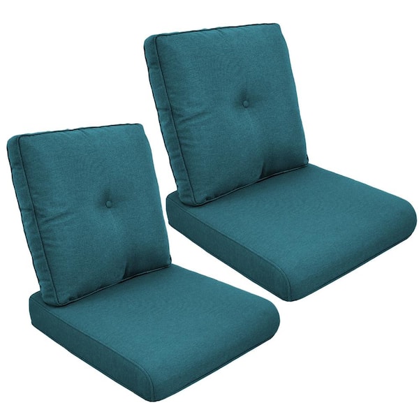 ArcoBay 22 in. x 25 in. x 4 in. 4-Piece Deep Seating Outdoor Lounge Chair Replacement Cushion Set in Peacock Blue