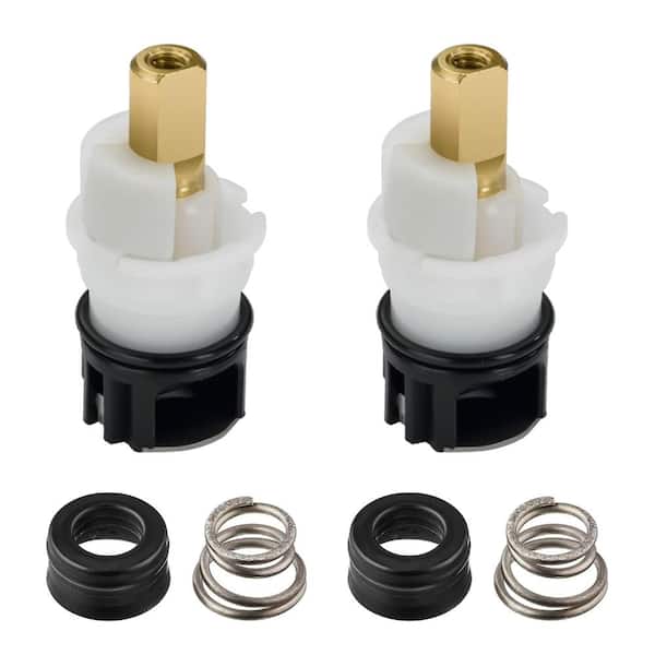 Two Handle Faucet Stem Replacement Kit with Cartridge, Seat, Spring, and 1/4 Turn Stop, 2 Pack RP25513