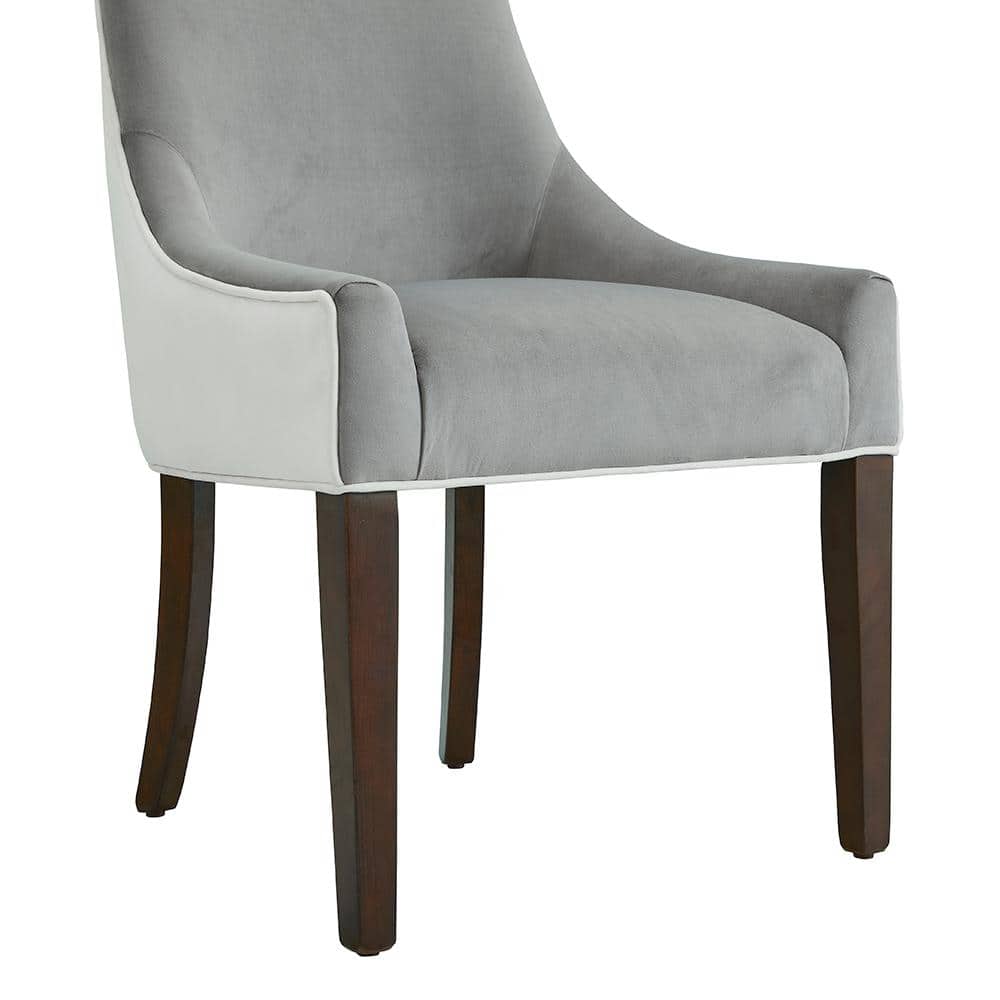 Elegant Transitional Jolie Side Chair with Smoke Gray Upholstery