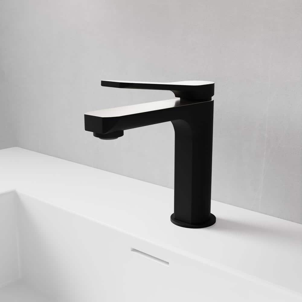 Matte Black and Brushed Nickel Single Handle Bathroom Faucet