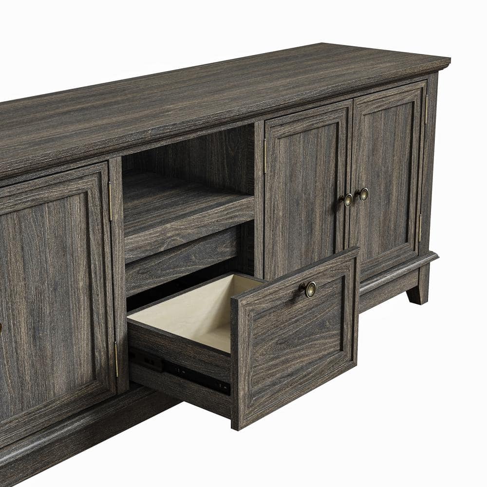 Festivo Dark Brown 72-Inch TV Stand with Cabinets and Drawer