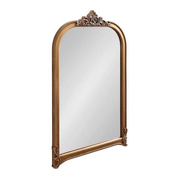Kate and Laurel Hubanks 24.00 in. W x 38.00 in. H Gold Arch Traditional Framed Decorative Wall Mirror