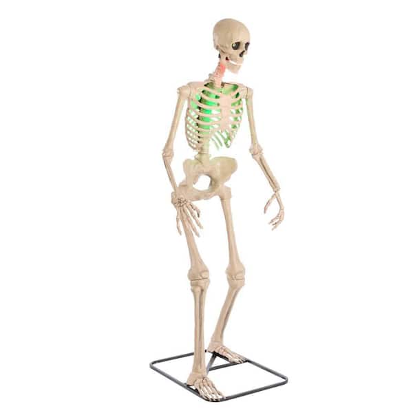 Home Accents Holiday - 6.5 FT Grave & Bones Animated LED App Controlled Ultra Skelly with LCD LifeEyes