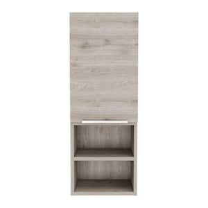 11.8 in. W x 32 in. H Rectangular Light Gray Particle Board Surface Mount Medicine Cabinet without Mirror with 4-Shelves