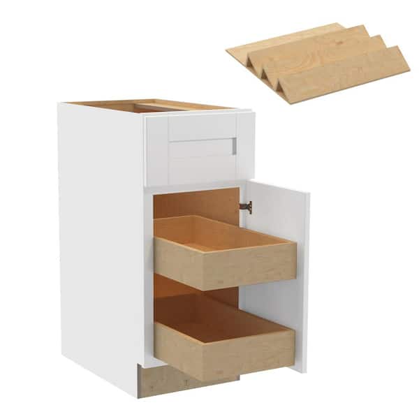 Home Decorators Collection Washington Vesper White Plywood Shaker Assembled Base Kitchen Cabinet Rt 2ROT ST15 W in. 24 D in. 34.5 in. H