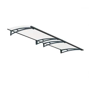 Aquila 3 ft. x 10 ft. Gray/Clear Door and Window Fixed Awning