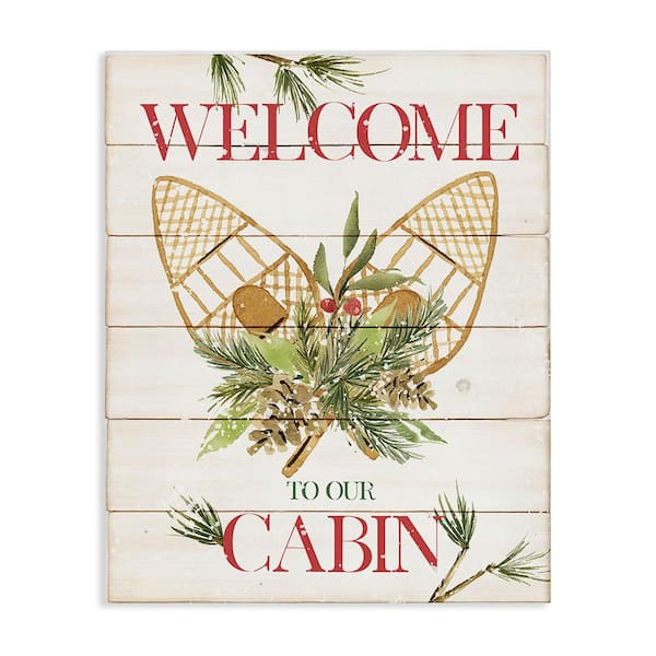 Stupell Industries Rustic Cabin Welcome by Deane Beesley 1-Piece Unframed Graphic Print Nature Poster Art Print 48 in. x 36 in.