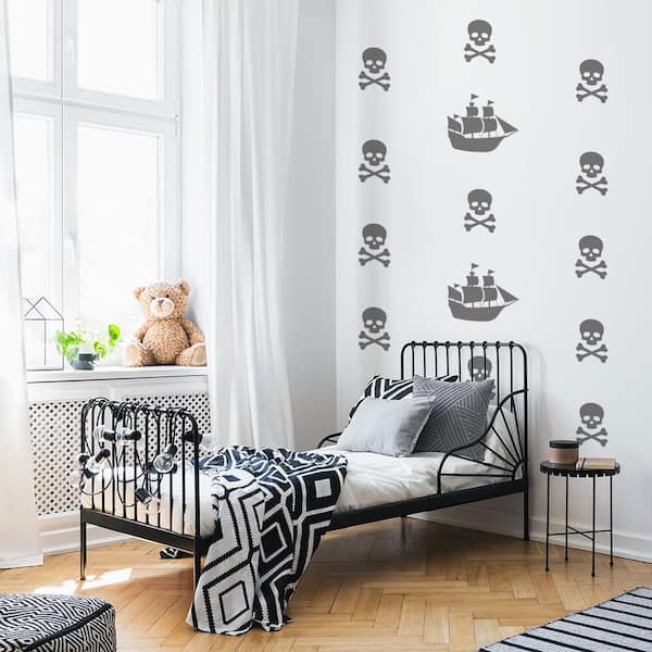 Skull and Bones Viny DecalCool Bedroom Wall Sticker 20" x 20" Kids 5 
