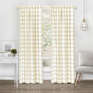 Hunter 42 in. W x 63 in. L Polyester Light Filtering Curtain Panel in Tan