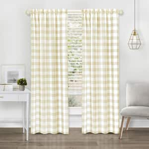 Hunter 42 in. W x 84 in. L Polyester Light Filtering Curtain Panel in Tan