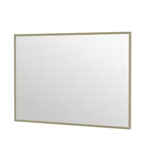 48 in. W. x 32 in. H Rectangle Aluminum Alloy Framed Wall Mounted Bathroom Vanity Accent Mirror in Brushed Nickel