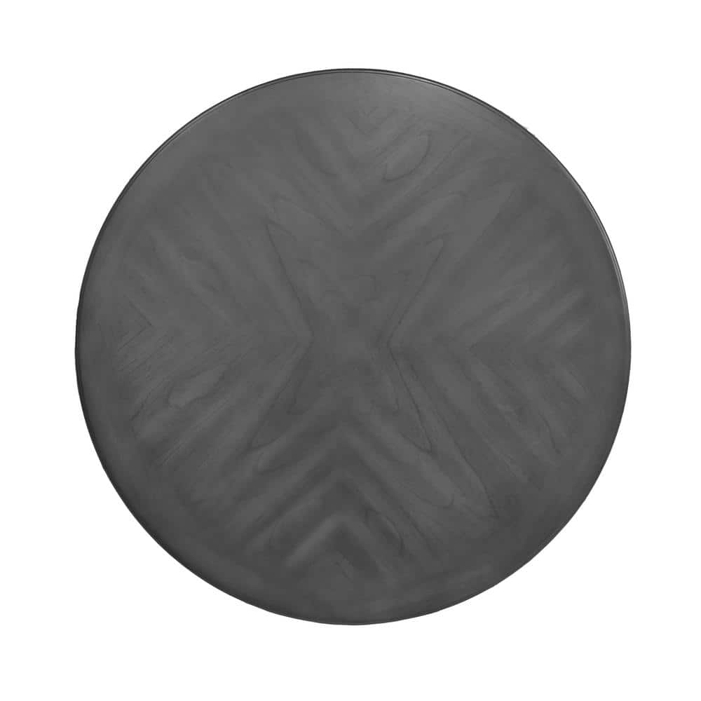 Contemporary 42" Round Gray Dining Set with 4 Padded Chairs