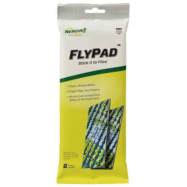 RESCUE FlyPad Indoor and Protected Outdoor Sticky Glue Fly Traps (2-Pack)