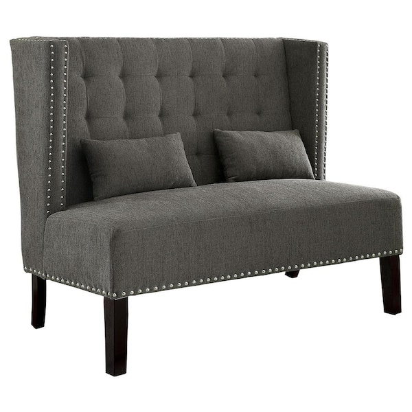 Amora Love Seat In Gray Finish