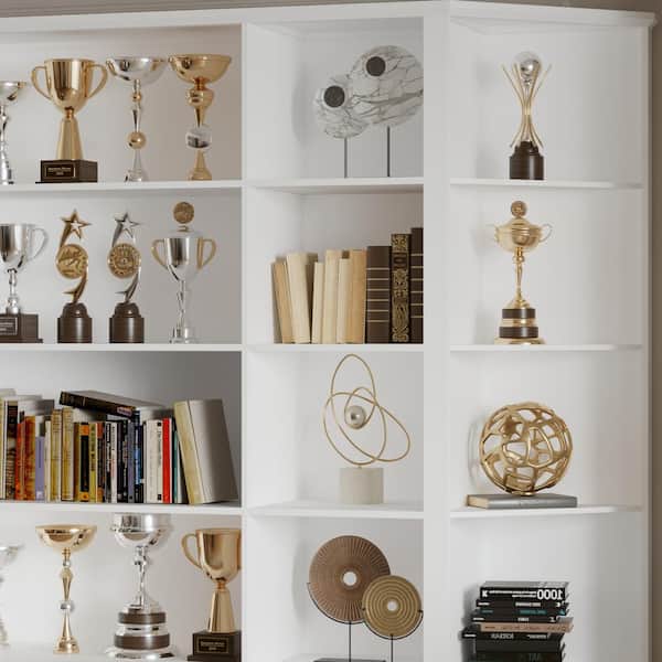 FUFU&GAGA 78.7 in. Tall Bookcase, White Wood Material 22-Tier