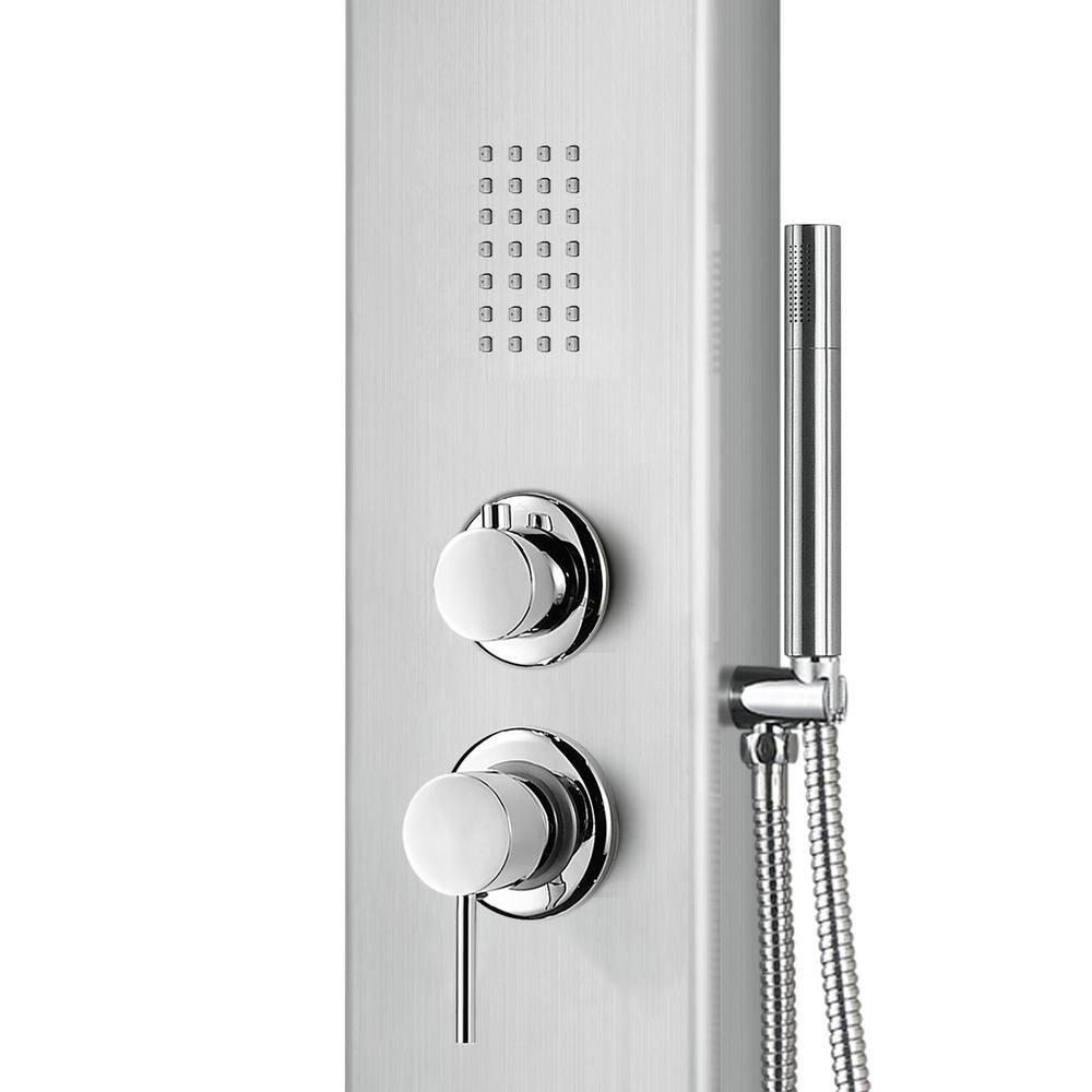 AquaNiche 59" Stainless Steel Shower Panel System with Handshower