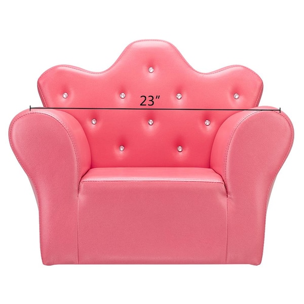 Outo Rose Red Pu Leather Kids Sofa, Child S Faux Leather Armchair