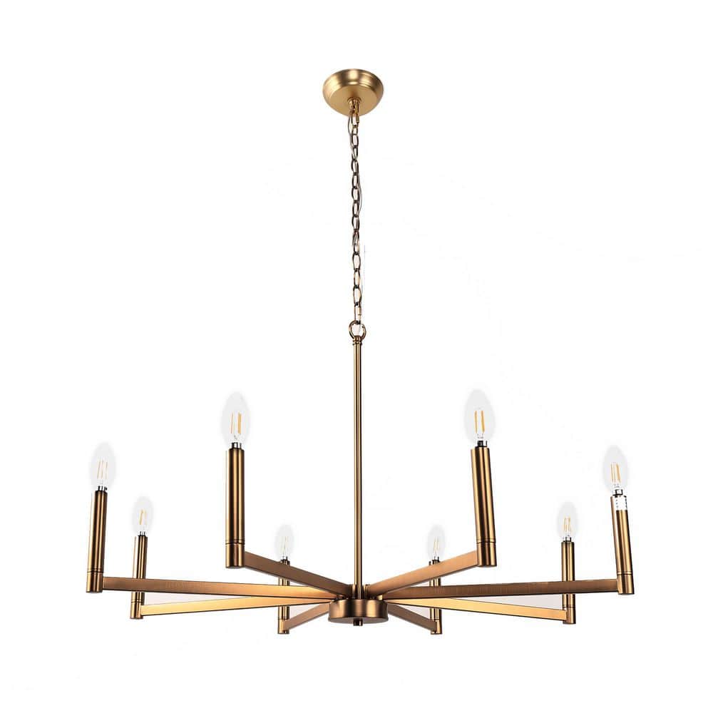 Emeritpro 8-Light Modern Gold Chandelier with E12 Sockets, Modern