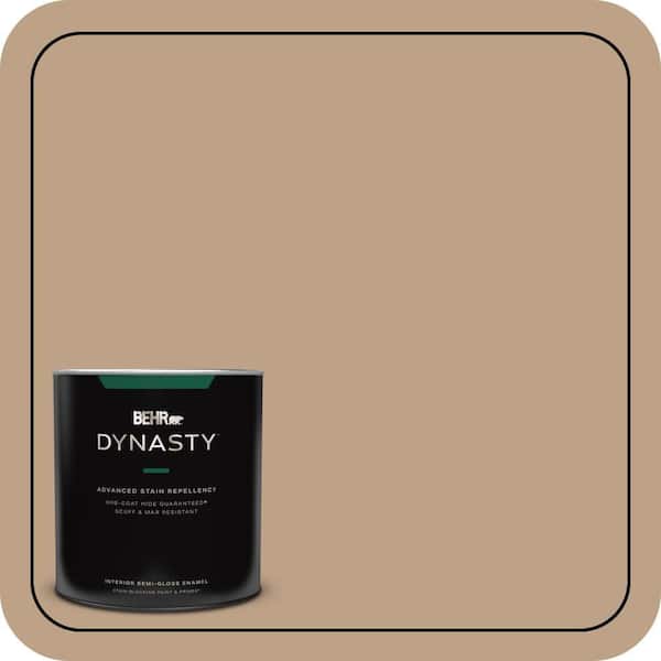 BEHR DYNASTY 1 qt. #PPU4-05 Basketry One-Coat Hide Semi-Gloss Enamel Interior Stain-Blocking Paint and Primer