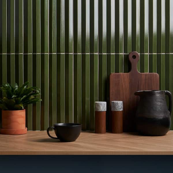 Ivy Hill Tile Apex Verde Green 4.92 in. x 15.74 in. 3D Polished