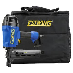 Pneumatic 9-Gauge 2 in. Fencing Stapler with Adjustable Metal Belt Hook, 1/4 in. NPT Industrial Swivel Fitting and Bag