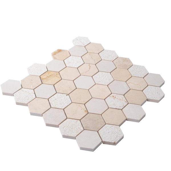 海外ブランド  Apollo Tile Marble Hexagon Honeycomb in. 5 x in. 4 Beige その他