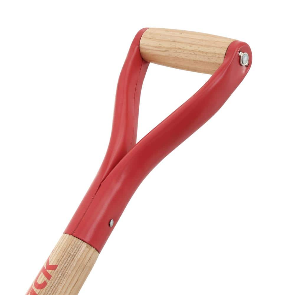 45.25 in Red Steel Blade Wood Handle Digging Shovel
