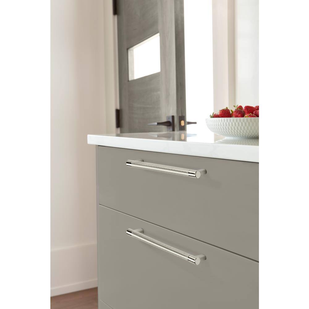 Polished Nickel 10-1/16 inch Bar Cabinet Pull with Mounting Hardware