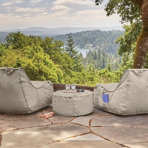 Montlake Heather Grey Outdoor Frameless Furniture Ottoman