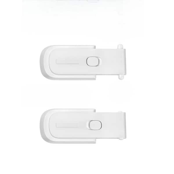 phyfalip Indoor Fridge Latch Lock-No Tools Needed in White (2 Pack)